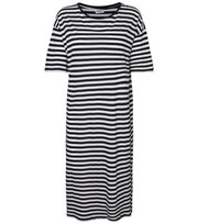 Noisy May Curves Black Stripe Jersey Midi Dress